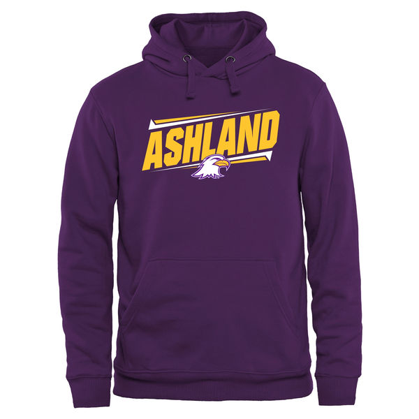 Men NCAA Ashland Eagles Double Bar Pullover Hoodie Purple